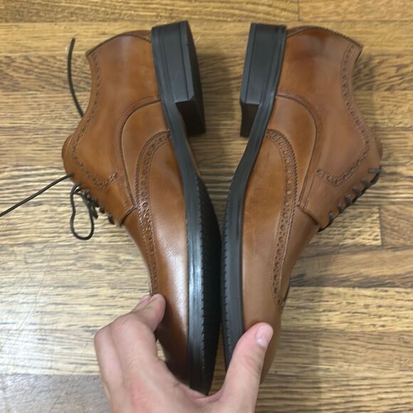 NWT Cole Haan ZerØGrand Mens Brown Leather Wingtip Oxford Dress Shoes Size 11 - Picture 3 of 7